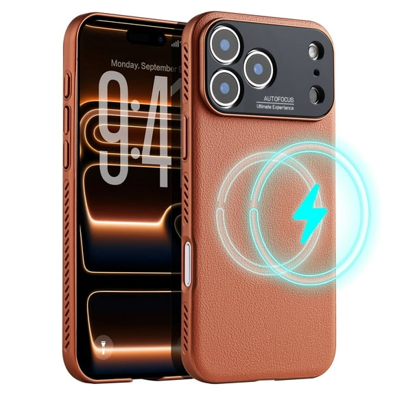 BENTOBEN Case for iPhone 17 Pro Max Compatible with Mag-Safe 6.9" Built-in Magnetic Ring Slim Leather PC Shockproof Protective Cover
