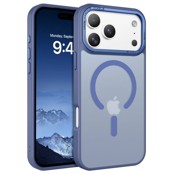 BENTOBEN Case for iPhone 17 Pro Max 6.9" Compatible with Mag-Safe Metal Frame Slim Tpu Pc Matte Shockproof Light Blue