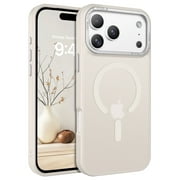 BENTOBEN Case for iPhone 17 Pro Max 6.9" Compatible with Mag-Safe Metal Frame Slim Tpu Pc Matte Shockproof Light Gray