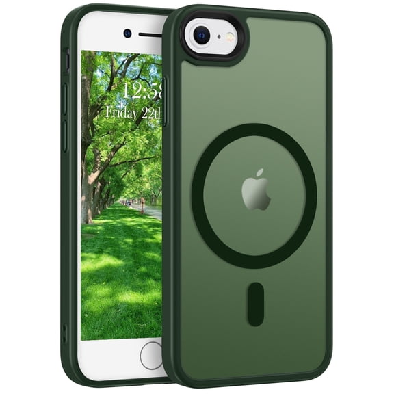 BENTOBEN Case for iPhone 8/ 7/ SE(2022/2020) Compatible with Mag-safe Matte Shockproof Anti-Scratch Protective Cover, Dark Green