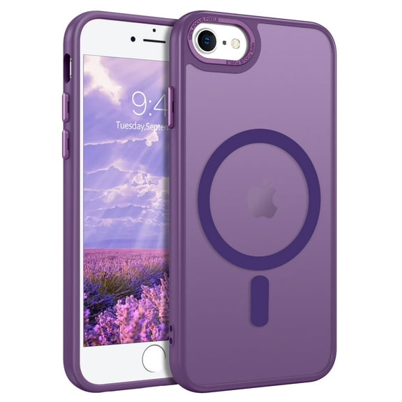BENTOBEN Case for iPhone 8/ 7/ SE(2022/2020) Magnetic Translucent Matte Shockproof Anti-Scratch Protective Cover , Dark Purple