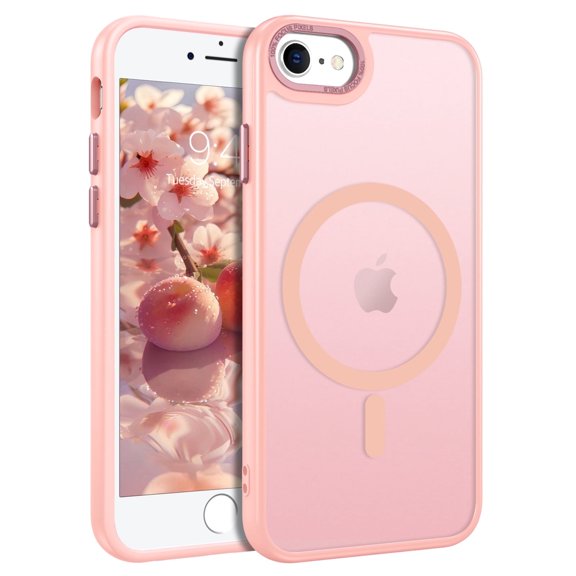 BENTOBEN Case for iPhone 8/ 7/ SE(2022/2020) Magnetic Translucent Matte Shockproof Anti-Scratch Protective Cover , Pink