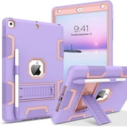 BENTOBEN iPad 9/8/7th Generation Case, iPad 10.2 2021/2020/2019 Case with Pencil Holder, Camo/Pink