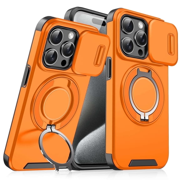BENTOBEN Case for iPhone 13 / iPhone 14 6.1", Built In Slide Camera Cover & Rotatable Kickstand Ring Heavy Duty ShockProof Protective Case for iPhone 13 / iPhone 14