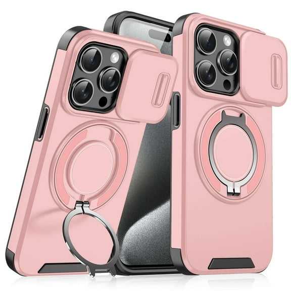 BENTOBEN Case for iPhone 13 / iPhone 14 6.1", Built In Slide Camera Cover & Rotatable Kickstand Ring Heavy Duty ShockProof Protective Case for iPhone 13 / iPhone 14