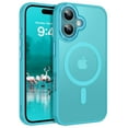 thumbnail image 1 of BENTOBEN Case for iPhone 16 [Compatible with Mag-Safe], 6.1" Metal Lens Frame Button Frame Hard Tpu Matte Magnetic Anti-Fingerprint Shockproof Protective Cover for iPhone 16, Lake Blue, 1 of 10