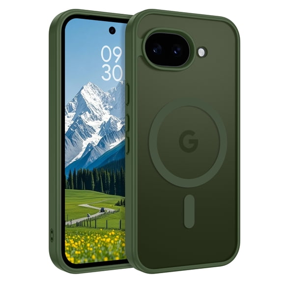 BENTOBEN Google Pixel 10a Case 6.3 Inch, Magnetic Mag-Safe Compatible Slim Shockproof Protective Phone Cover, Translucent Matte Green