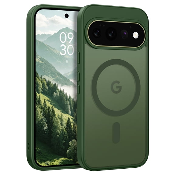 BENTOBEN Google Pixel 11 Case 6.3 Inch, Magnetic Mag-Safe Compatible Slim Shockproof Protective Phone Cover, Translucent Matte Green