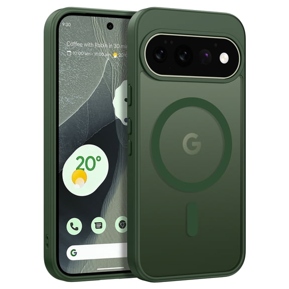 BENTOBEN Google Pixel 11 Pro Case 6.3 Inch, Magnetic Mag-Safe Compatible Slim Shockproof Protective Phone Cover, Translucent Matte Green