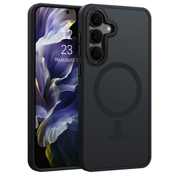 DUEDUE Samsung Galaxy S25 FE Case 6.7", Compatible with Mag-Safe, Magnetic Matte Slim Shockproof Case for Samsung Galaxy S25 FE, Black