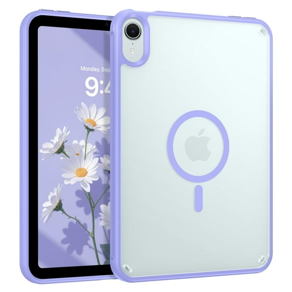 BENTOBEN for iPad Mini 7 A17 Pro 2024 / iPad Mini 6 2021 8.3" Magnetic Case Translucent Matte Back Tpu Bumper Protective Case Purple