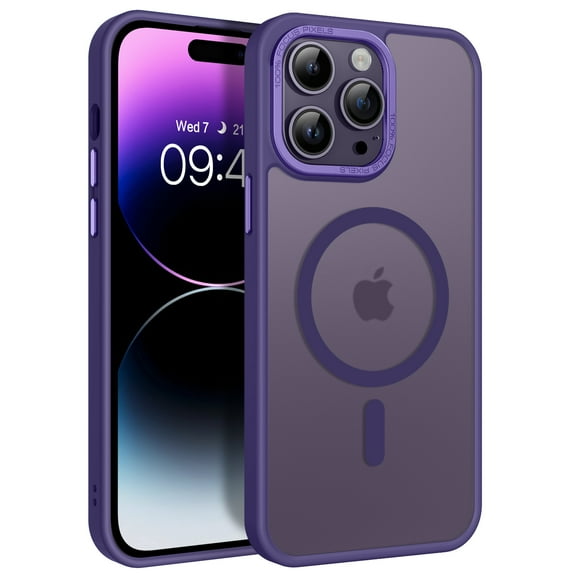 DUEDUE Magnetic iPhone 14 Pro Case,6.1" Compatible with Mag-Safe,Translucent Matte Slim Shockproof Cover Case for iPhone 14 Pro,Purple