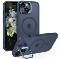 DUEDUE for iPhone 15 Case with Stand Compatible with Mag-Safe,Strong Magnetic Translucent Matte Slim Shockproof Cover Case for iPhone 15 6.1",Blue