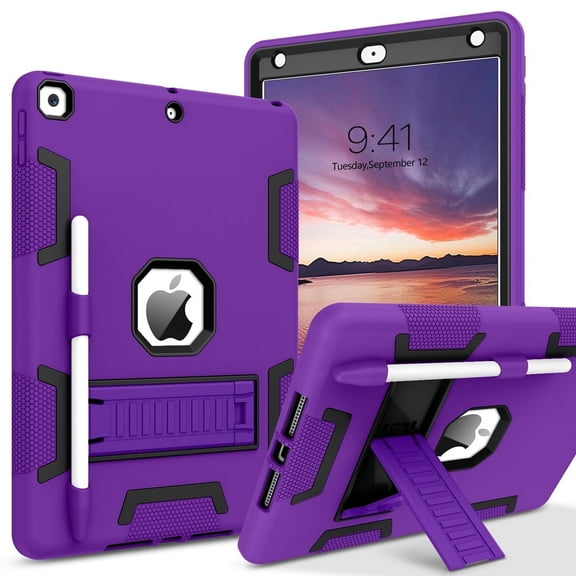 BENTOBEN iPad 9/8/7th Generation Case with Pencil Holder, Case for iPad 2021/2020/2019 10.2",Deep Purple