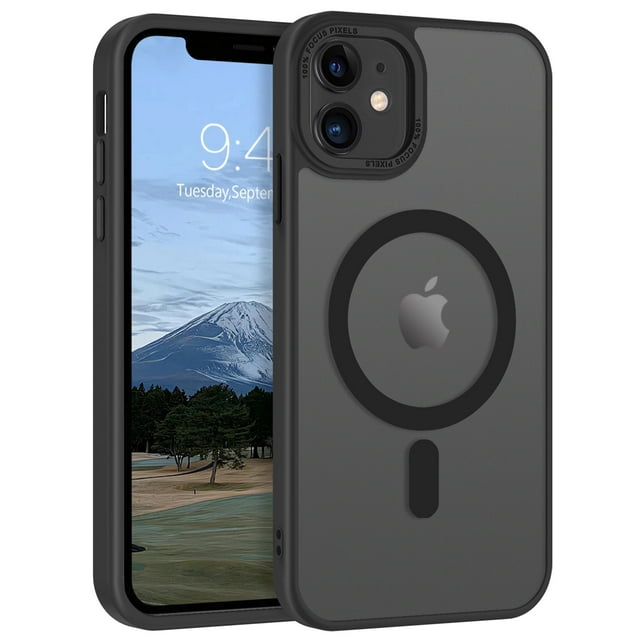 BENTOBEN iPhone 11 Case , 6.1" Slim Translucent Matte Magnetic Shockproof Protective Anti Slip Women Men Cover Case for iPhone 11 6.1 inch Black