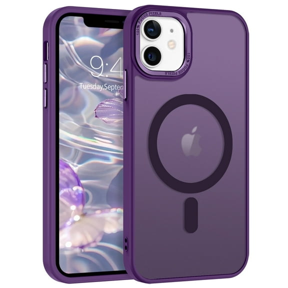 BENTOBEN iPhone 11 Case , 6.1" Slim Translucent Matte Magnetic Shockproof Protective Anti Slip Women Men Cover Case for iPhone 11 6.1 inch Dark Purple