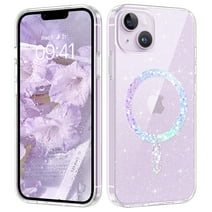 BENTOBEN iPhone 13/ iPhone 14 Case Compatible with MagSafe, Clear Glitter Sparkly Magnetic Car Mount Support Slim Soft Tpu Bumper Shockproof Protective Cover for iPhone 13/ 14 6.1 inch