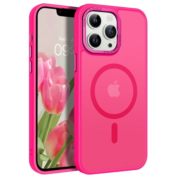 BENTOBEN iPhone 13 Pro Max Case Compatible with Mag-Safe, 6.7" Tpu Magnetic Car Mount Support, Anti-Fingerprint Shockproof Protective Cover for iPhone 13 Pro Max 6.7 inch, Hot Red