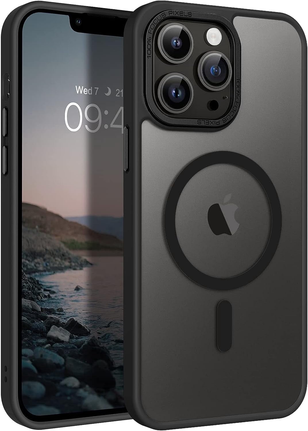 BENTOBEN iPhone 13 Pro Max Case Compatible with Mag-Safe, 6.7" Tpu Magnetic Car Mount Support, Anti-Fingerprint Shockproof Protective Cover for iPhone 13 Pro Max 6.7 inch, Black