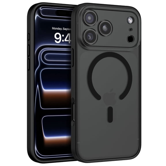 DUEDUE iPhone 17 Pro Max 6.9", Compatible with Mag-Safe, Magnetic Slim Matte Shockproof Cover Case For iPhone 17 Pro Max, Black