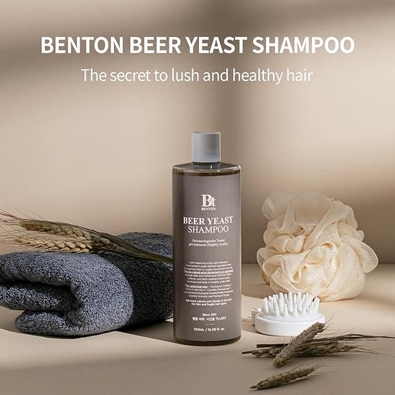 BENTON Beer Yeast Shampoo, Hair Loss Relief Biotin Shampoo for Thinning Hair Volumizing, Regrowth Therapy, Scalp Calming Paraben, Sulphate Free - 16.0