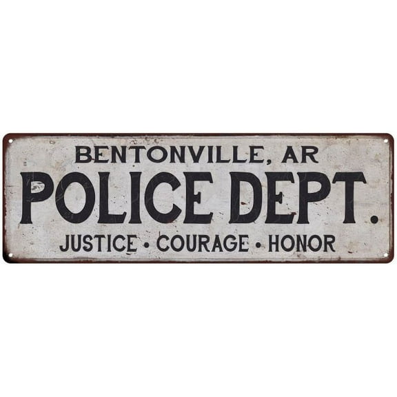 BENTONVILLE, AR POLICE DEPT. Home Decor Metal Sign Gift 8x24 108240012837