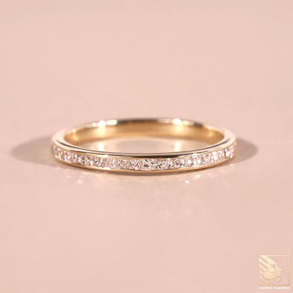 BENZ DIAMOND 1.20mm Princess Cut Lab Grown Diamond Half Eternity ...