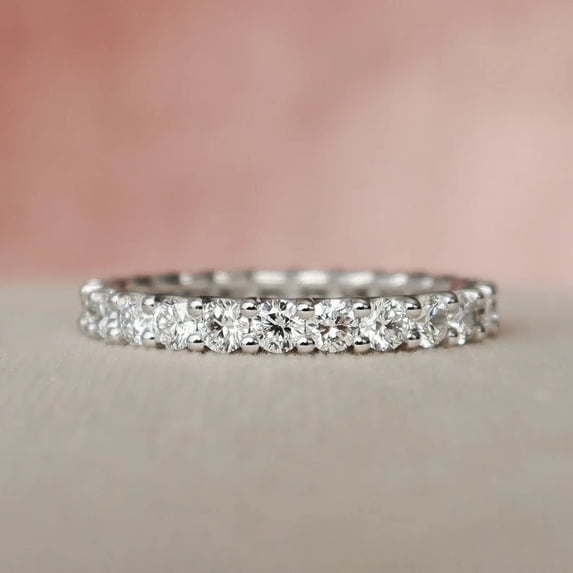 BENZ DIAMOND Lab Grown Diamond Full Eternity Wedding Band, 925 Sterling ...
