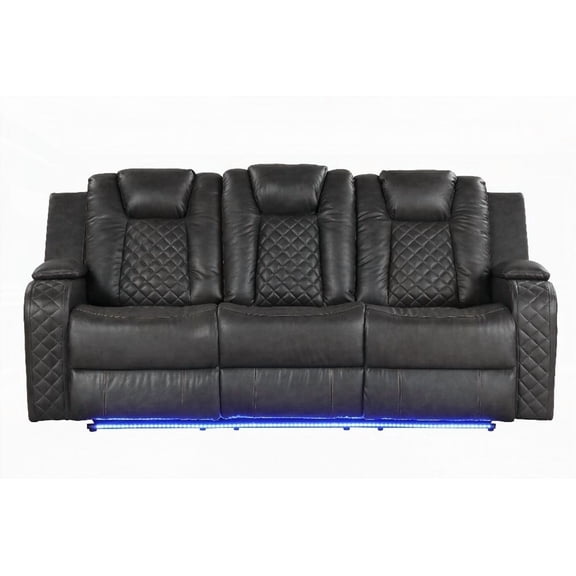 BENZ Power Reclining Sofa with LED & One-touch Control in Gray