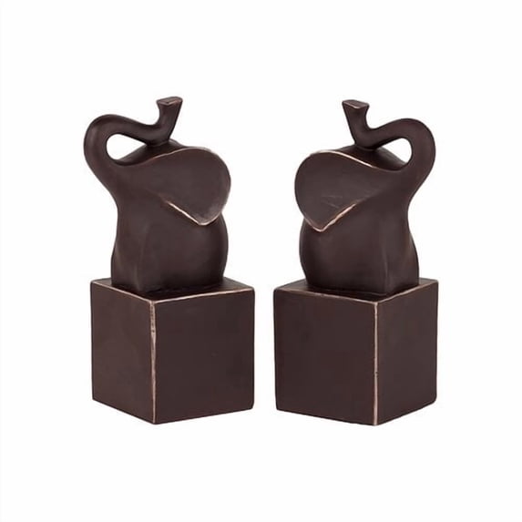 Woodland Imports Trumpeting Elephant Bookends (Set of 2)