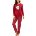 thumbnail image 1 of BEOEOSY Womens Long Sleeve Pajamas Set Sheep Printed Sleepwear Pj Lounge Sets Wine Red Small, 1 of 7