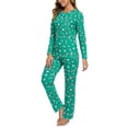 thumbnail image 1 of BEOEOSY Womens Soft Christmas Pajamas Set Long Sleeve Christmas Pjs Set Soft Sleepwear Set Green & Snowman X-Large, 1 of 7