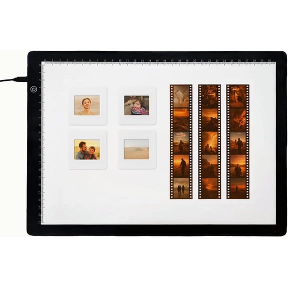 BEONEGLOBAL Letter Size 8.5" 11" Ultra-Thin Light Box for Slide Viewing, Film Negative Scanning, and Artist Tracing, with 3 Adjustable Brightness Levels, USB Powered