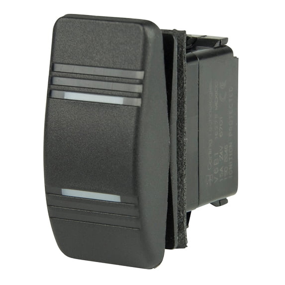 BEP 1001803 Contura Weather Resistant Rocker Switch SPDT On-Off/On Illuminated Amber, 1/4" Blade Terminals, 2 Positions