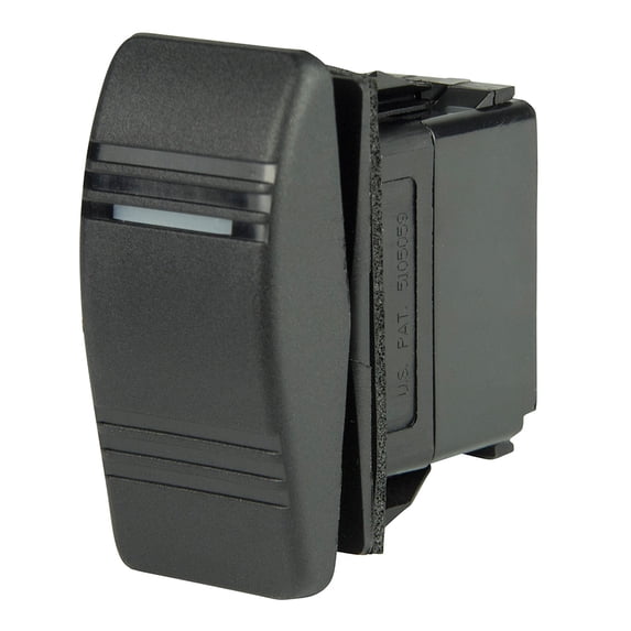 BEP 1001805 Weather Resistant Contura Rocker Switch, On-Off(On), Spdt, 1/4 inch Blade Terminals, Illuminated Amber