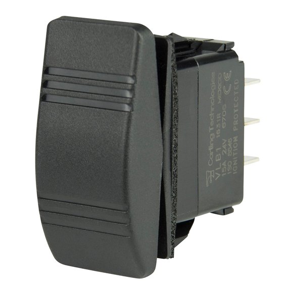 BEP 1001809 Weather Resistant Contura Dimmer Rocker Switch, (On)-Off–(On), DPDT, 1/4" Blade Terminals