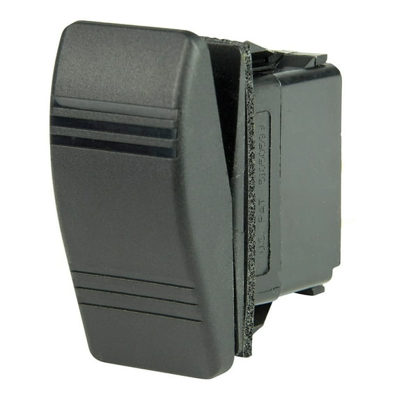 BEP 1001810 Weather Resistant Contura Rocker Switch, Off–(On), DPST, 1/4" Blade Terminals