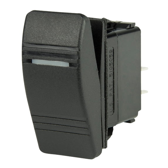4" Black BEP Marine DPST Durable Contura Switch - 1 Amber LED
