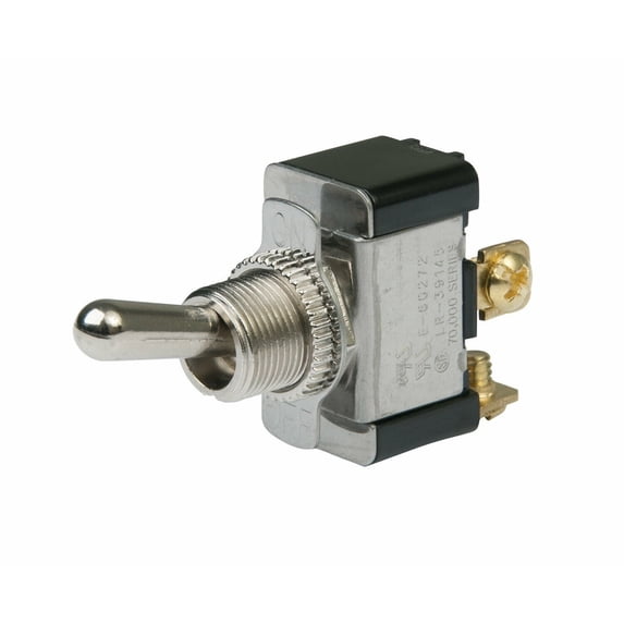 BEP 1002024 Chrome Plated Toggle Switch, Off-On, SPST, #6–32 Screw Terminals
