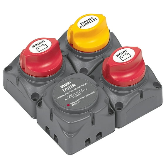 BEP Marine 716-SQ-140A-DVSR Square Battery Distribution Cluster Single Engine with Two Battery Banks