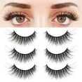 thumbnail image 1 of BEPHOLAN 3 Pairs False Eyelashes Faux Mink Lashes Synthetic Fiber Material Strip Fake Eyelashes Natural Look Lashes Reusable 100% Handmade XMZ24, 1 of 7
