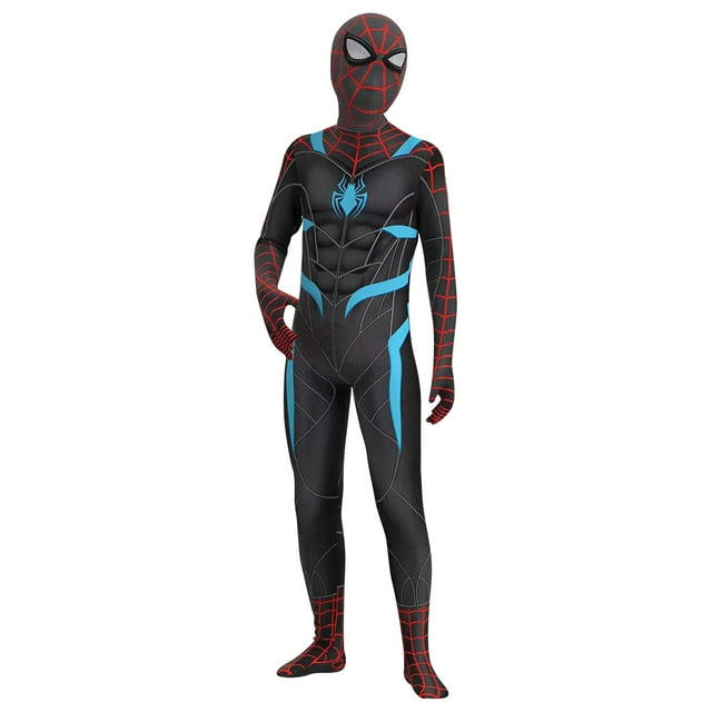 BEPONG Boys Girls Spider Superhero Suit, Halloween Jumpsuit 3D Style