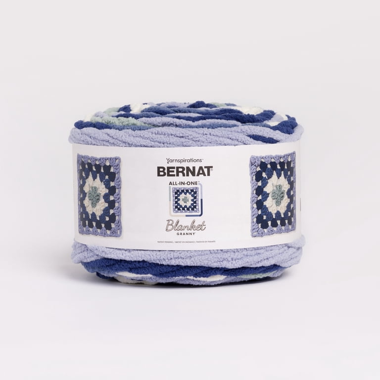 【FOLL】washed wool gaba all in one Bernat All in One Blanket Granny Square Yarn, Double Denim, 240g
