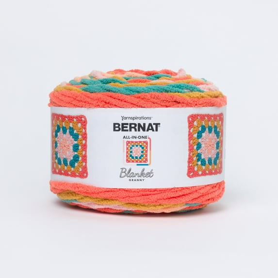 Bernat All in One Blanket Granny Square Yarn, Throwback, 240g/8.5oz