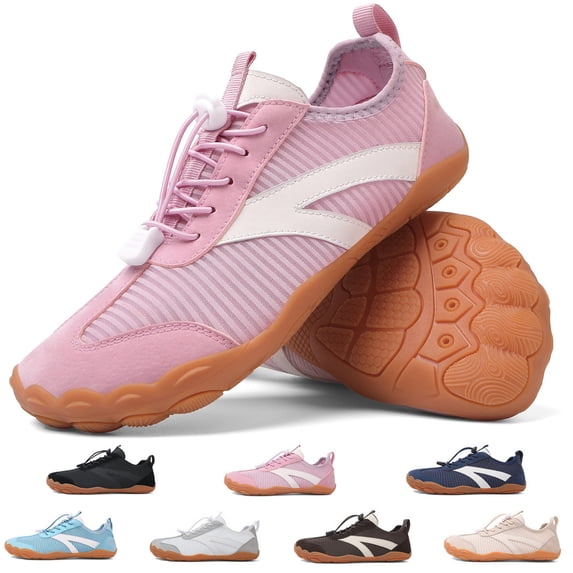 BERANMEY Barefoot Water Shoes for Women Mens Wide Toe Box Quick-Dry Breathable Mesh Zero Drop Trail Running Hiking Walking Shoes for Outdoor