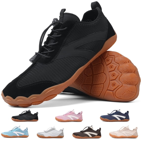 BERANMEY Barefoot Water Shoes for Women Mens Wide Toe Box Quick-Dry Breathable Mesh Zero Drop Trail Running Hiking Walking Shoes for Outdoor