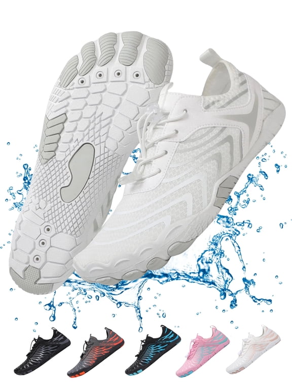 Pro Barefoot Shoes for Women & Men Wide Toe Box Hiking Water Shoes Non-Slip Breathable Barefoot Swim Surf Shoes for Beach Pool Aqua Running & Walking Fast Drainage & Waterproof Design