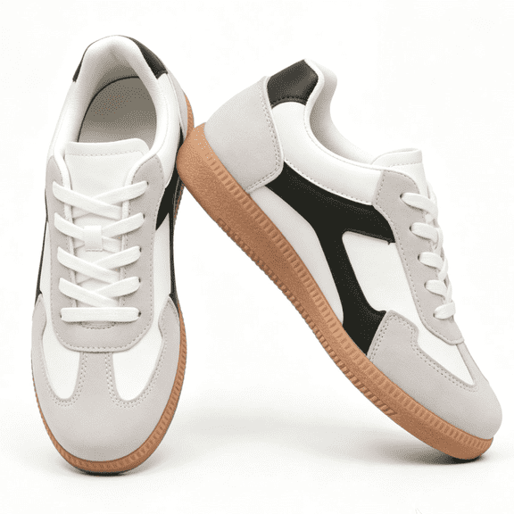 BERANMEY Casual Sneakers for Women Breathable Fashion Sneakers Lightweight Walking Shoes with Memory Foam Low-Top Retro Non Slip Womens Sneakers with Anti Slip Sole for Tennis & Daily Walking
