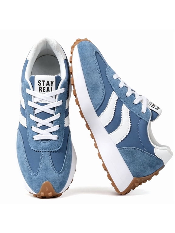 Casual Sneakers for Women Lightweight Non-Slip Fashion Sneakers with Memory Foam Insole Womens Platform Shoes for Everyday Wear