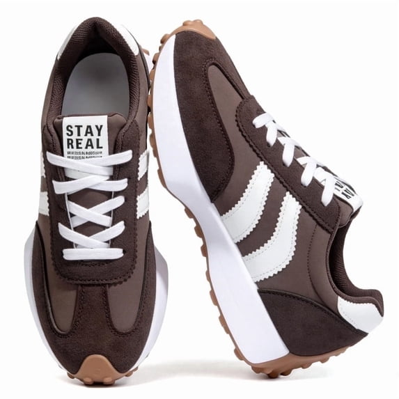 BERANMEY Casual Sneakers for Women Lightweight Non-Slip Fashion Sneakers with Memory Foam Insole Womens Platform Shoes for Everyday Wear